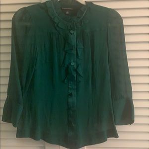 Sheer emerald green blouse